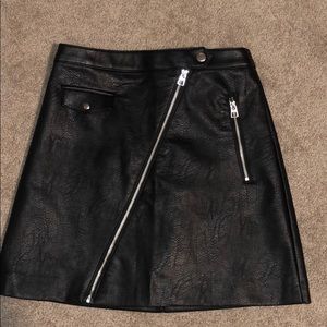 Black leather skirt